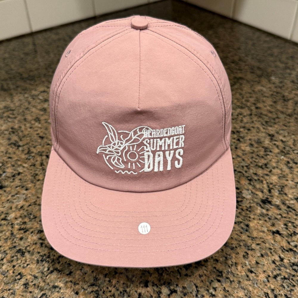 BEARDEDGOAT Summer Days Nylon Baseball Cap Men's Adjustable Mauve Pink Hat